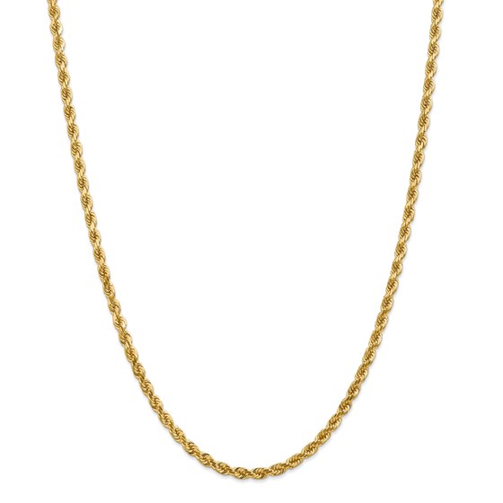 14k Gold 4 mm Diamond-cut Rope Chain Necklace - 24 in. 14k Gold 4 mm Diamond-cut Rope Chain Necklace - 24 in.